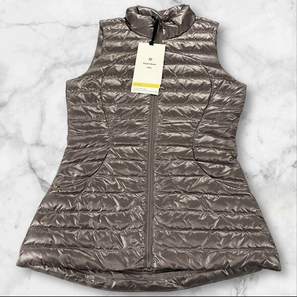 Jackets & Blazers - Lululemon Pack It‎ Goose Down Vest Shine Lunar Rock Women's 2 NWT
